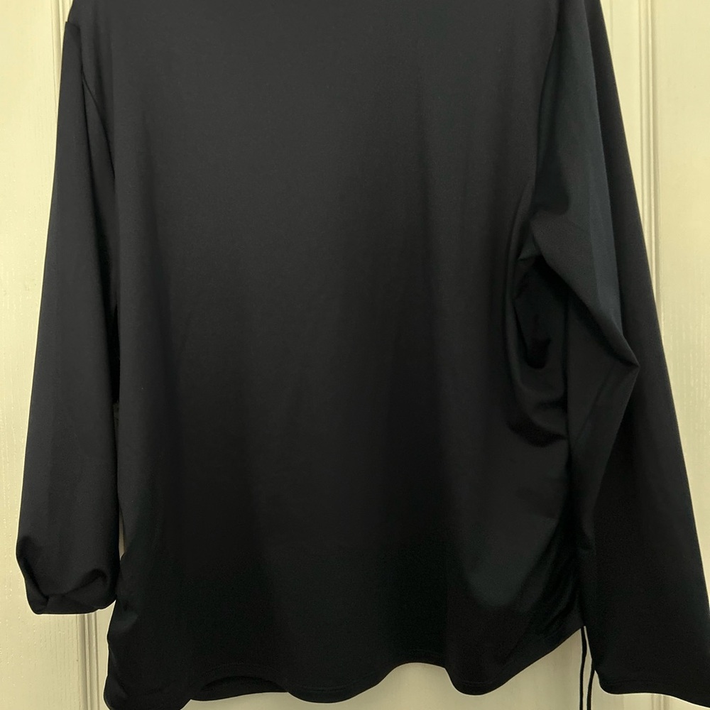 Chico's NWT Zenergy navy/navy-stripped zipper-pullover top in Size 3 (16/18). - Picture 4 of 7